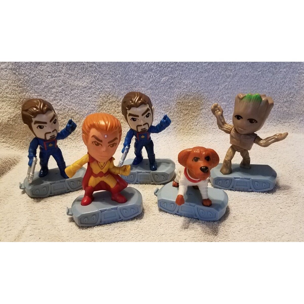 LOT Of 5 Guardians Of The Galaxy McDonald's Figures Cosmos Star Lord Adam Groot